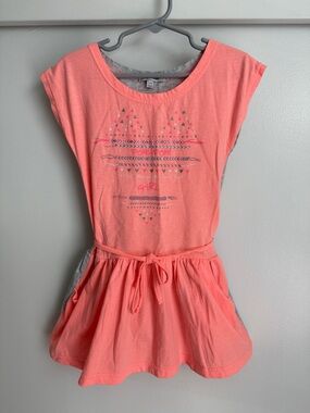 3Pommes neon orange toddler girls dress/tunic with sparkly accents